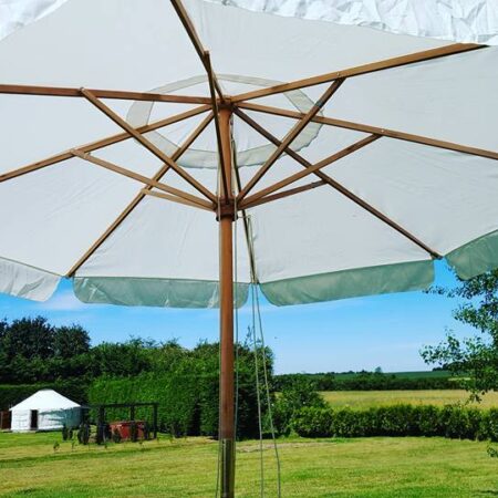 White Round Parasol